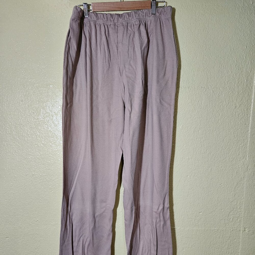 All American Comfort 1X Tall tan pants, elastic waist with tie